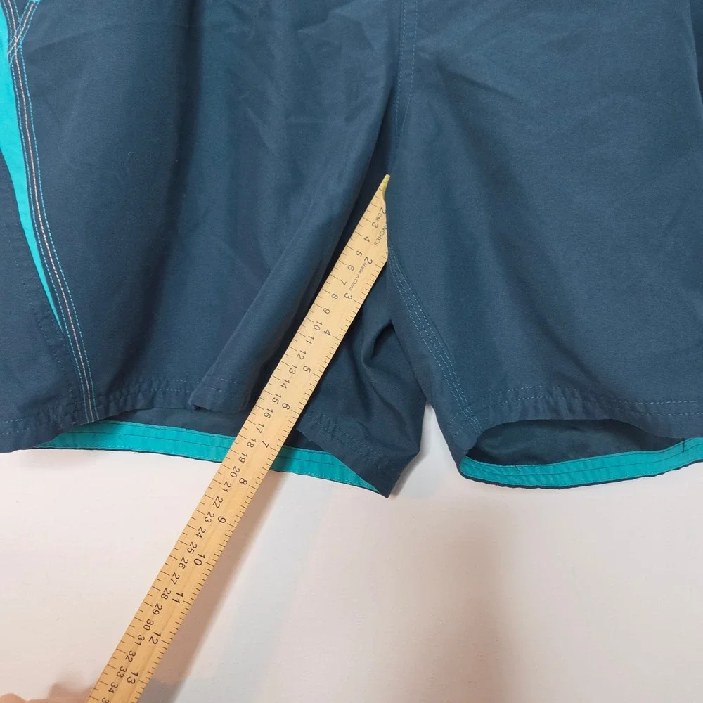Nike Mens Swim Trunks Teal Blue Turquoise Cargo Pocket Board Shorts Large